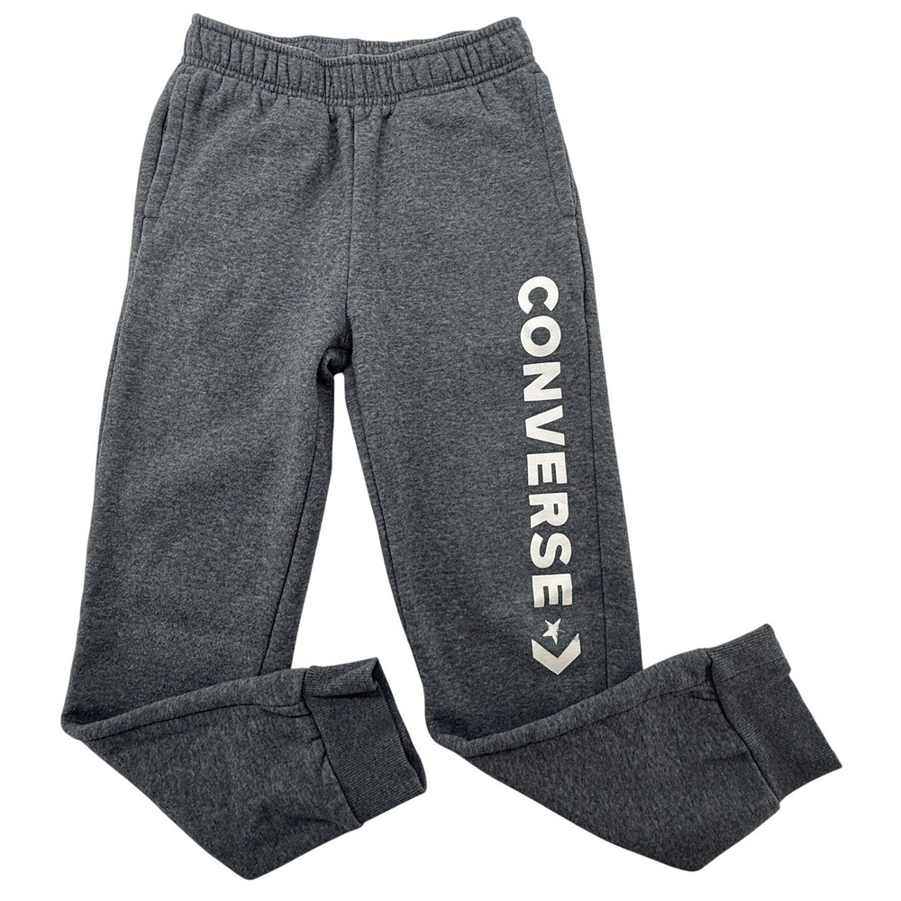 Converse Gray Fleece Joggers Youth M 10 12 Tapered